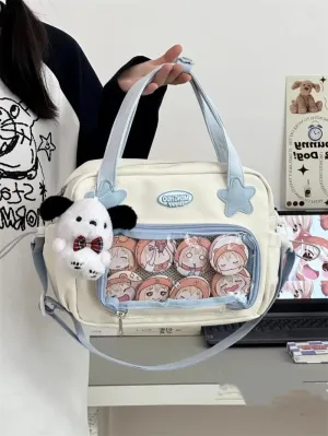 Sohiwoo Japanese JK Handbags for Women Cute Sweet Shoulder Bag Fashion White Lolita Ita Kawaii Versatile Collegiate Ita Bag