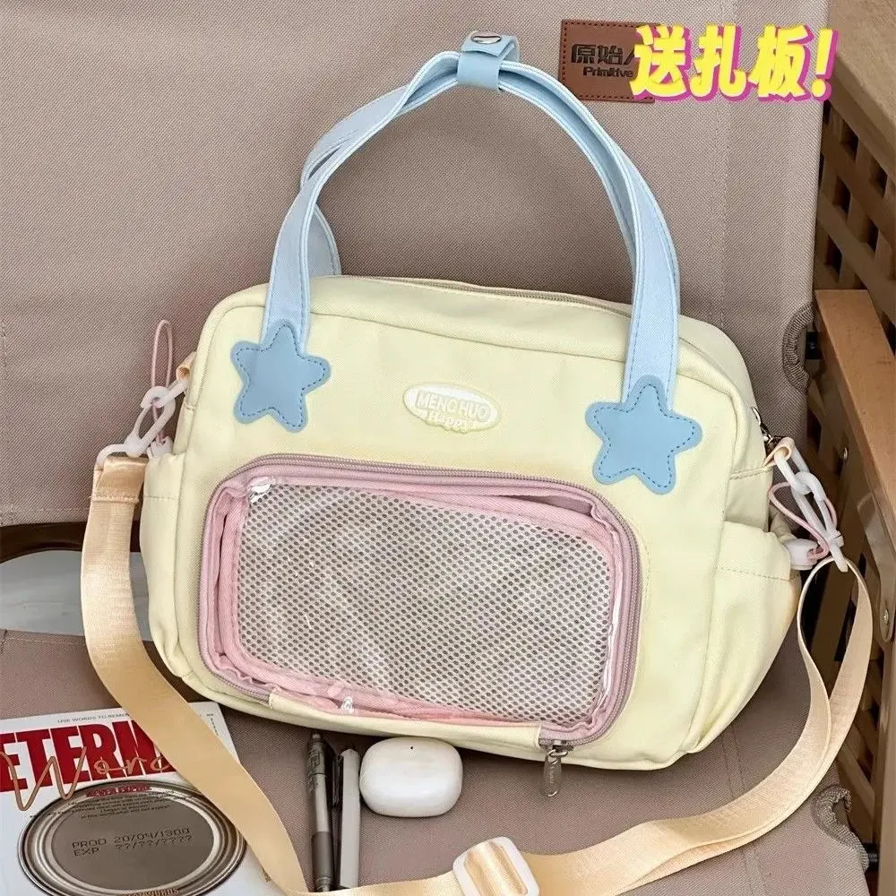 Sohiwoo Japanese JK Handbags for Women Cute Sweet Shoulder Bag Fashion White Lolita Ita Kawaii Versatile Collegiate Ita Bag