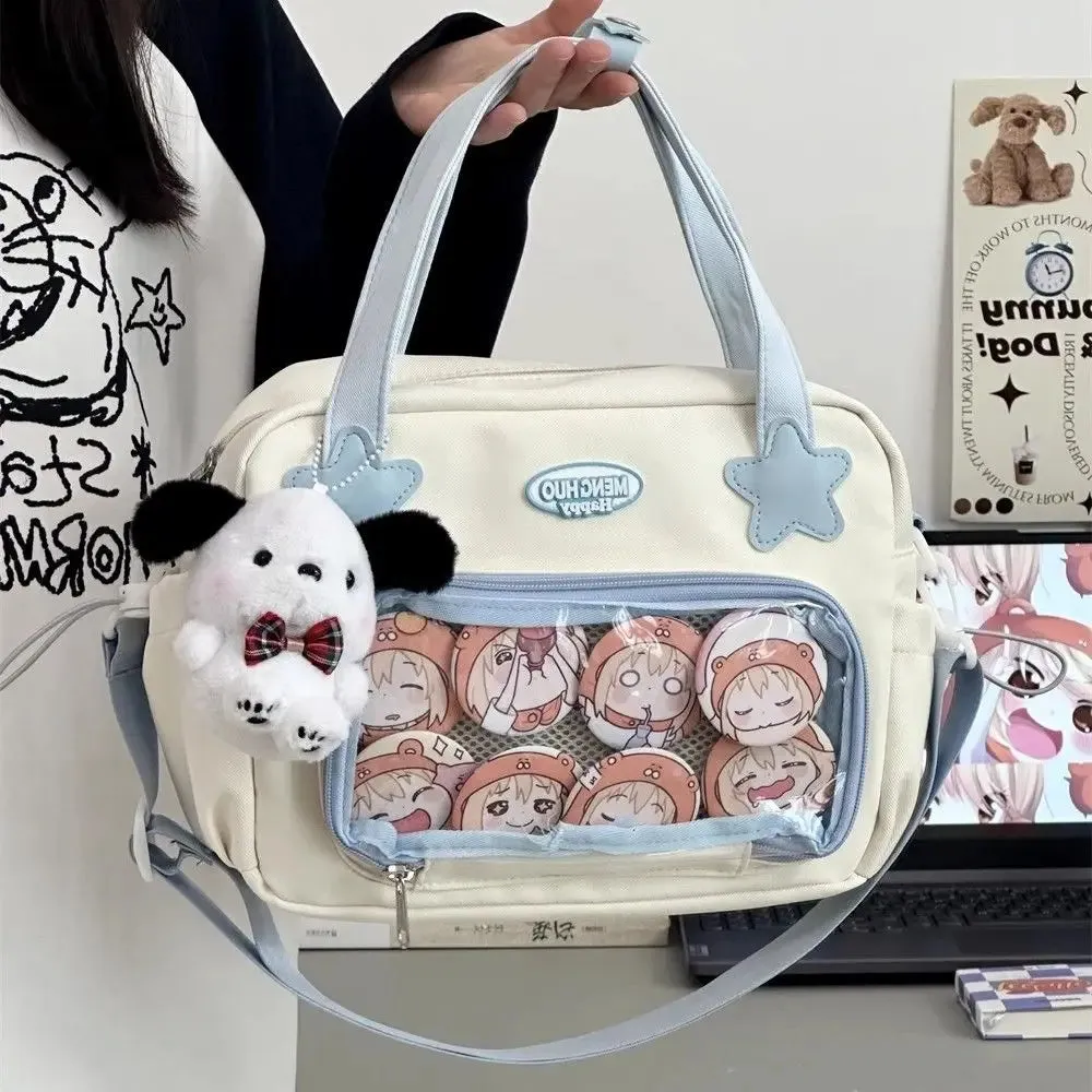 Sohiwoo Japanese JK Handbags for Women Cute Sweet Shoulder Bag Fashion White Lolita Ita Kawaii Versatile Collegiate Ita Bag