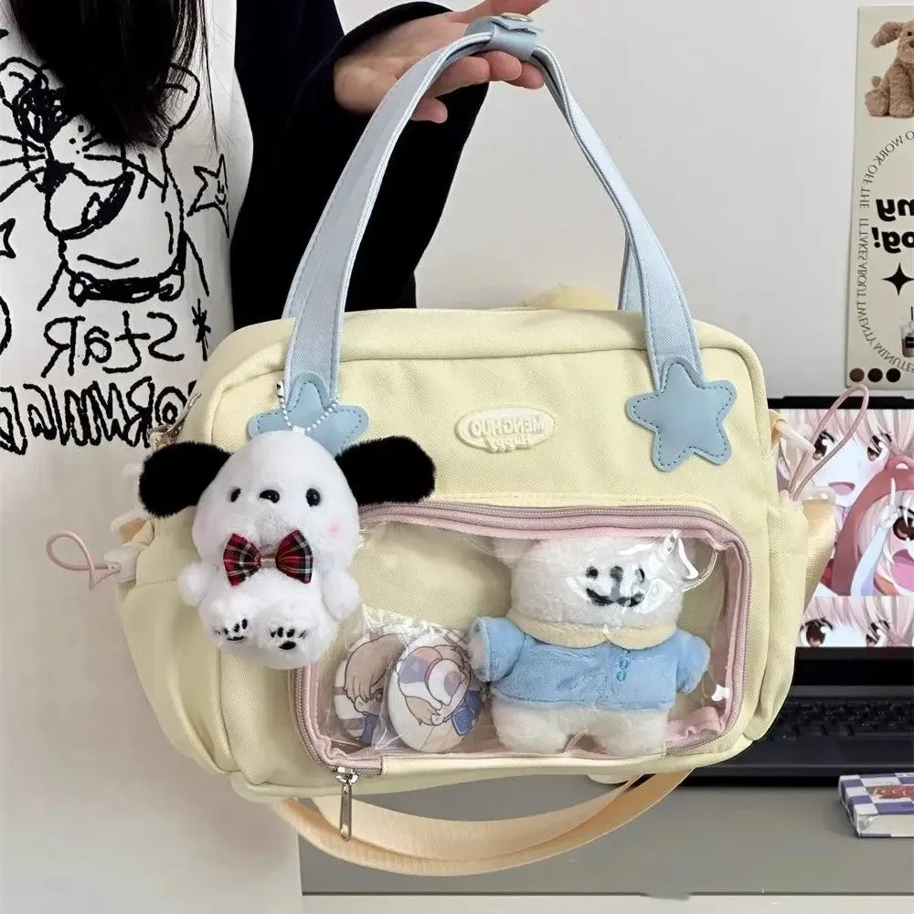 Sohiwoo Japanese JK Handbags for Women Cute Sweet Shoulder Bag Fashion White Lolita Ita Kawaii Versatile Collegiate Ita Bag