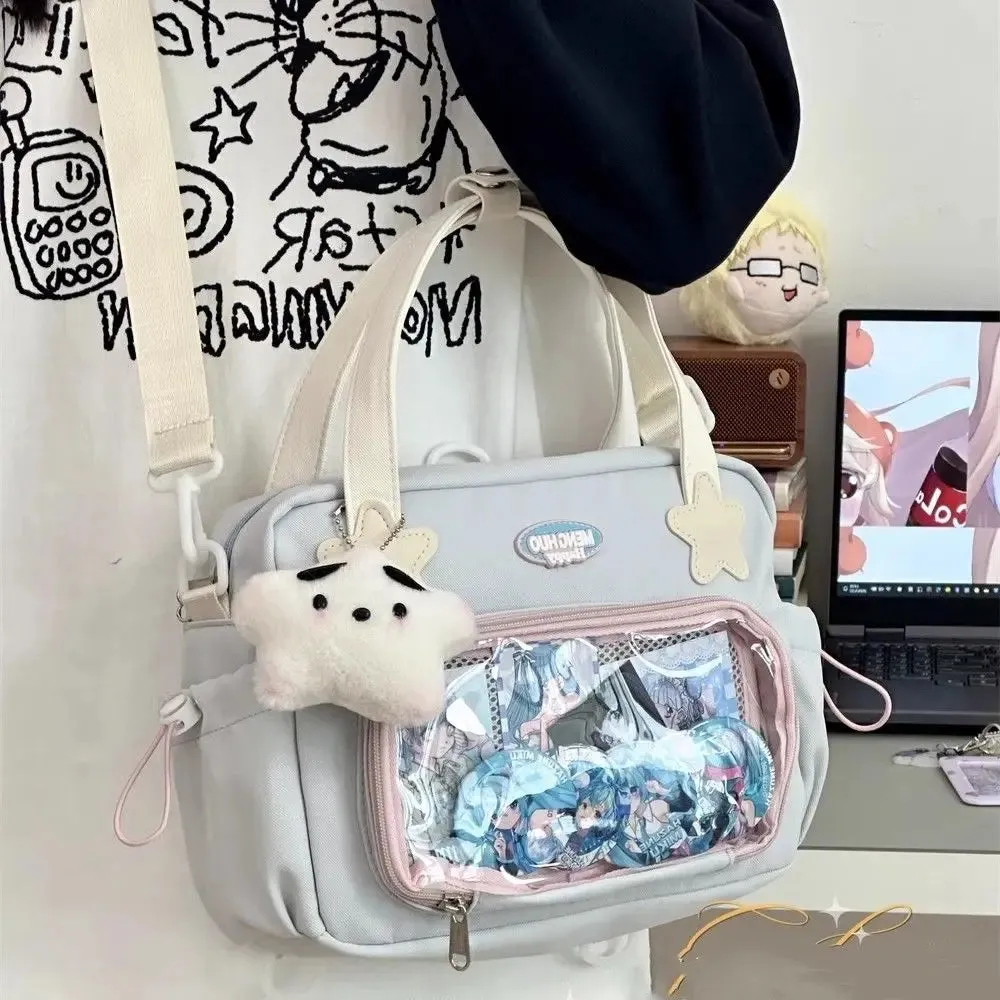 Sohiwoo Japanese JK Handbags for Women Cute Sweet Shoulder Bag Fashion White Lolita Ita Kawaii Versatile Collegiate Ita Bag
