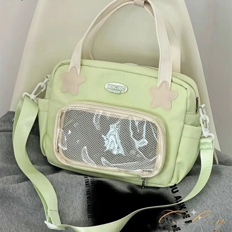 Sohiwoo Japanese JK Handbags for Women Cute Sweet Shoulder Bag Fashion White Lolita Ita Kawaii Versatile Collegiate Ita Bag