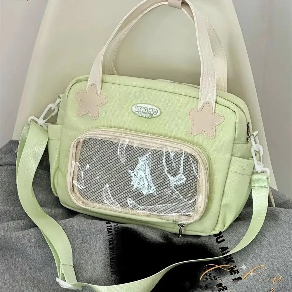 Sohiwoo Japanese JK Handbags for Women Cute Sweet Shoulder Bag Fashion White Lolita Ita Kawaii Versatile Collegiate Ita Bag