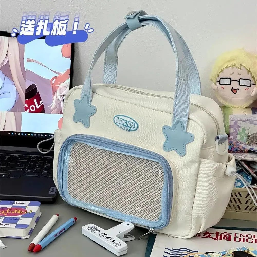 Sohiwoo Japanese JK Handbags for Women Cute Sweet Shoulder Bag Fashion White Lolita Ita Kawaii Versatile Collegiate Ita Bag