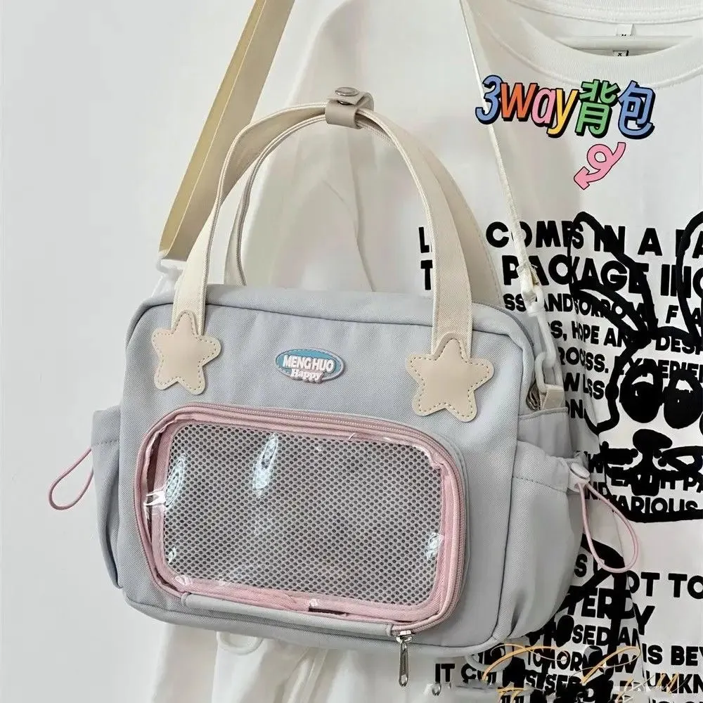 Sohiwoo Japanese JK Handbags for Women Cute Sweet Shoulder Bag Fashion White Lolita Ita Kawaii Versatile Collegiate Ita Bag