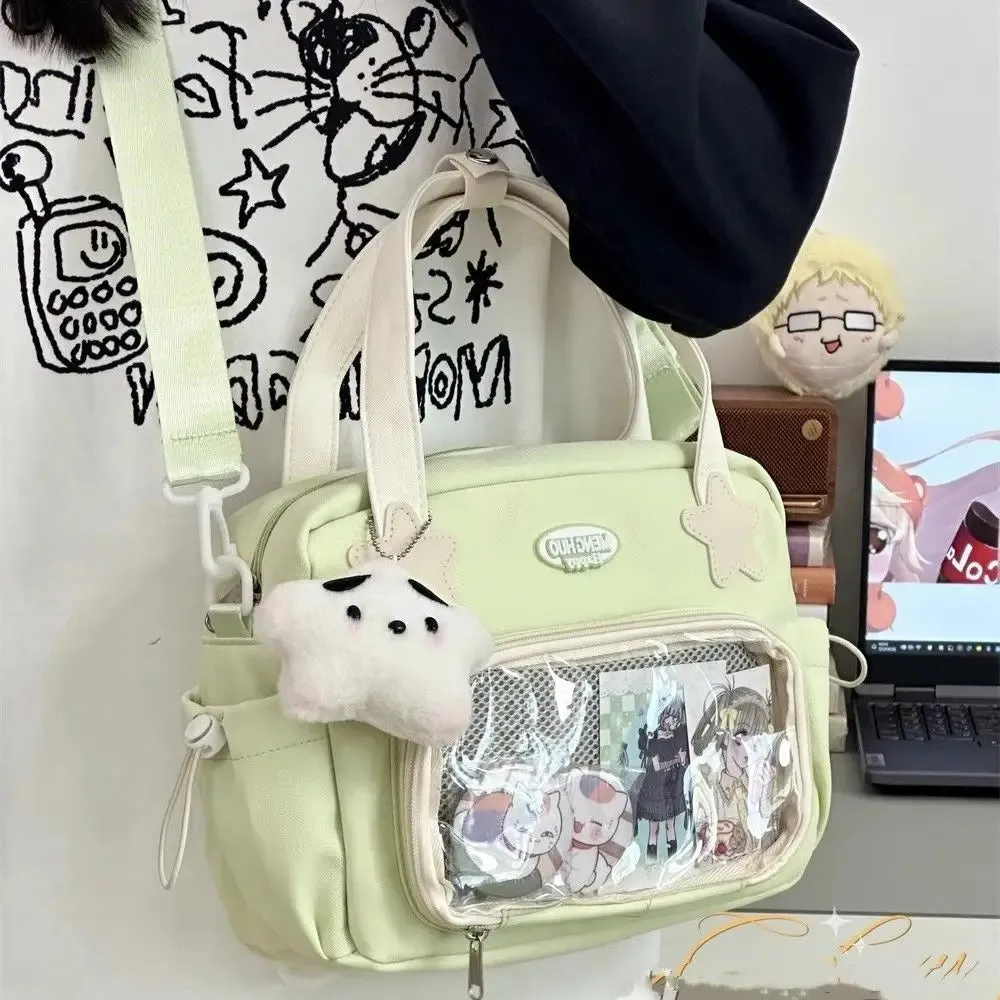Sohiwoo Japanese JK Handbags for Women Cute Sweet Shoulder Bag Fashion White Lolita Ita Kawaii Versatile Collegiate Ita Bag
