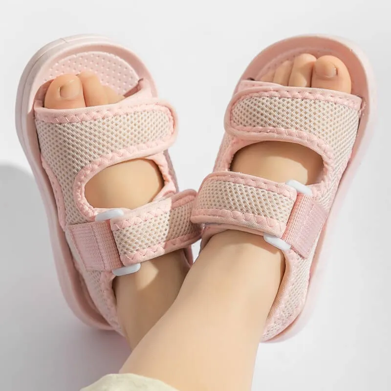 Solid Color Velcro Design Sandals