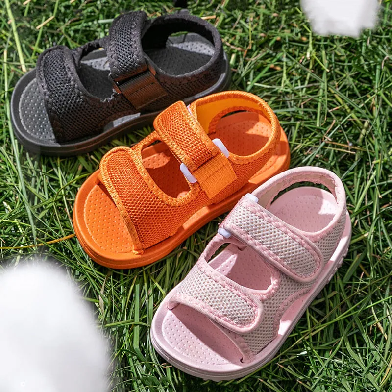 Solid Color Velcro Design Sandals
