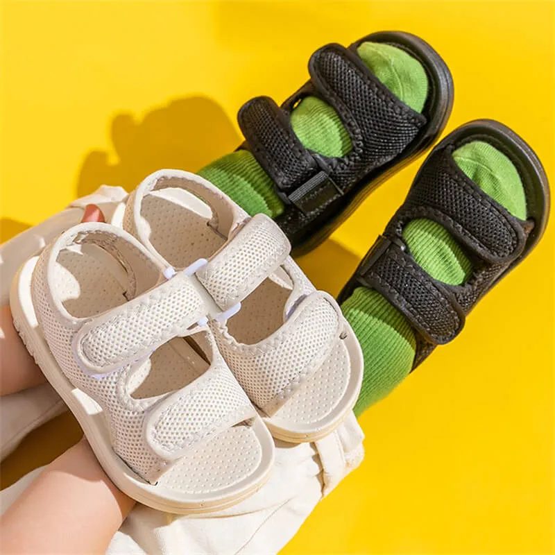 Solid Color Velcro Design Sandals