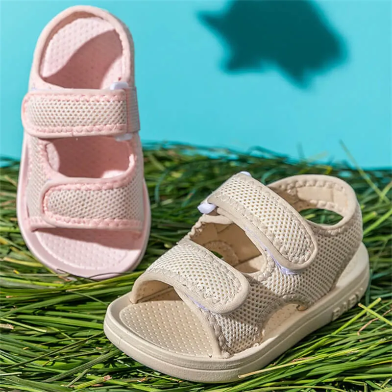 Solid Color Velcro Design Sandals
