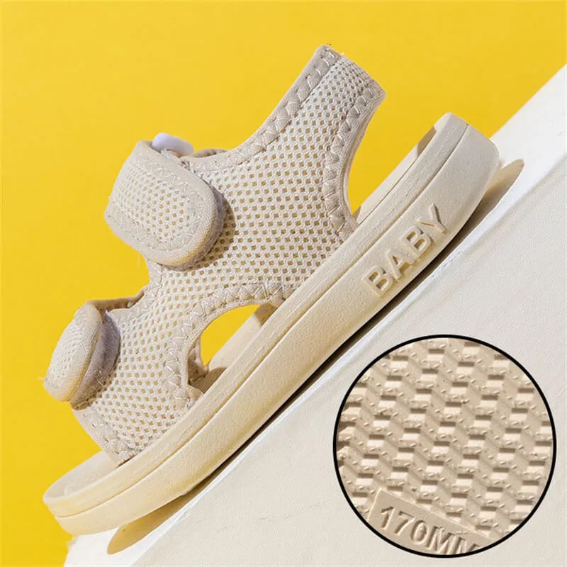 Solid Color Velcro Design Sandals