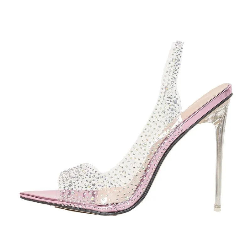 Sparkling Rhinestone Stiletto Sandals