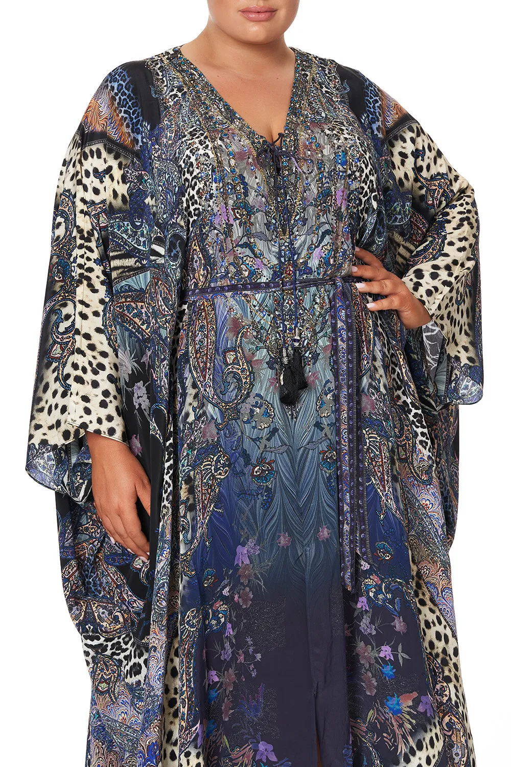 SPLIT HEM LACE UP KAFTAN FESTIVAL EXPRESS