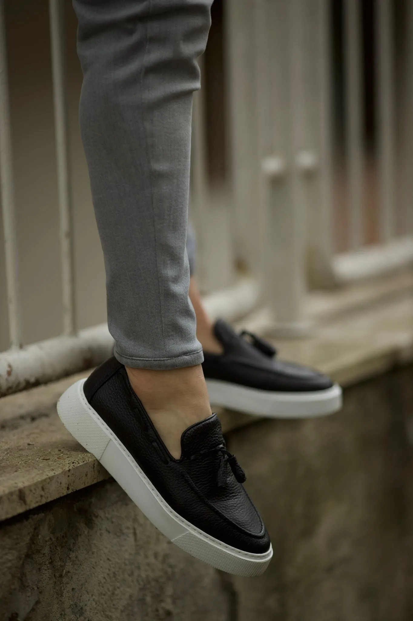 Stanley Eva Sole Tasseled Detail Black Shoes