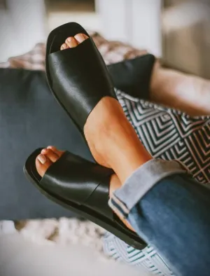 Stormi Black Slide Sandals