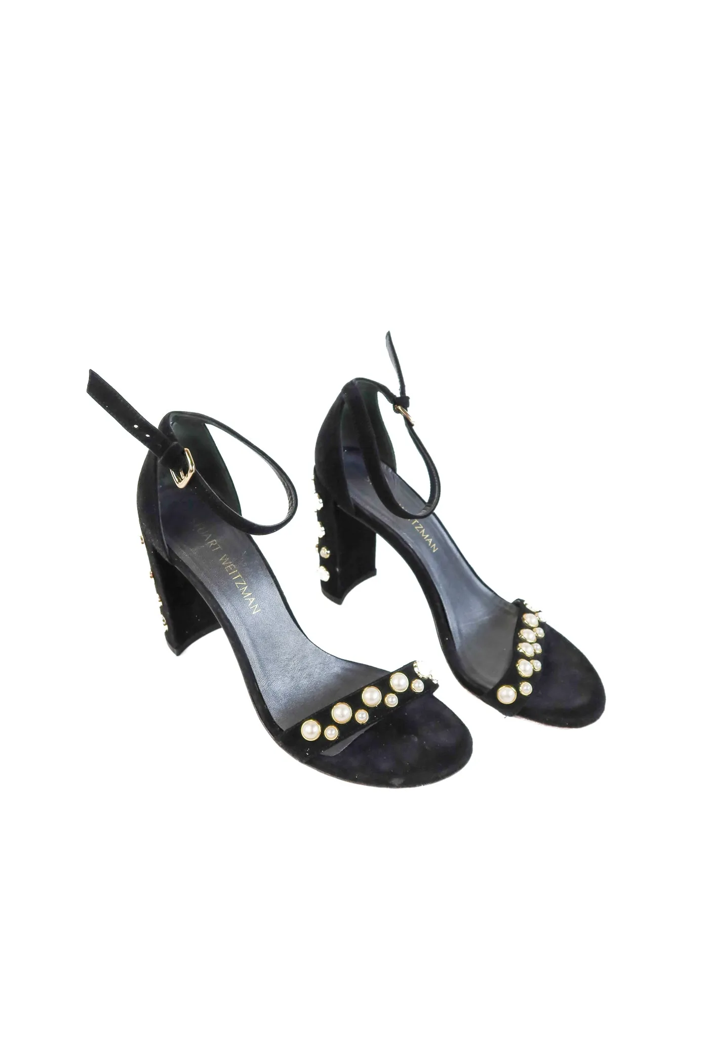 Stuart Weitzman black pearl heels (8; retail $495)