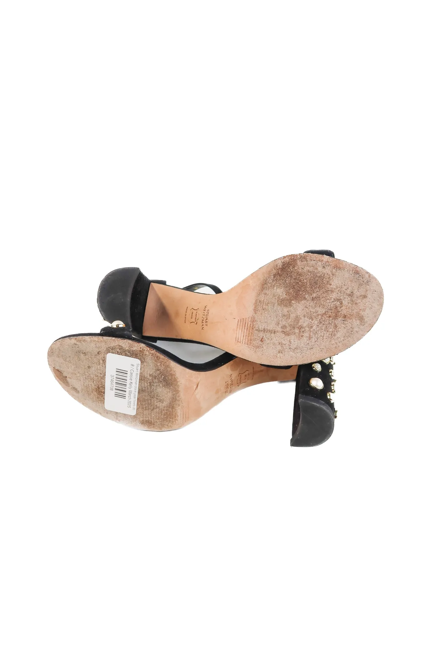 Stuart Weitzman black pearl heels (8; retail $495)