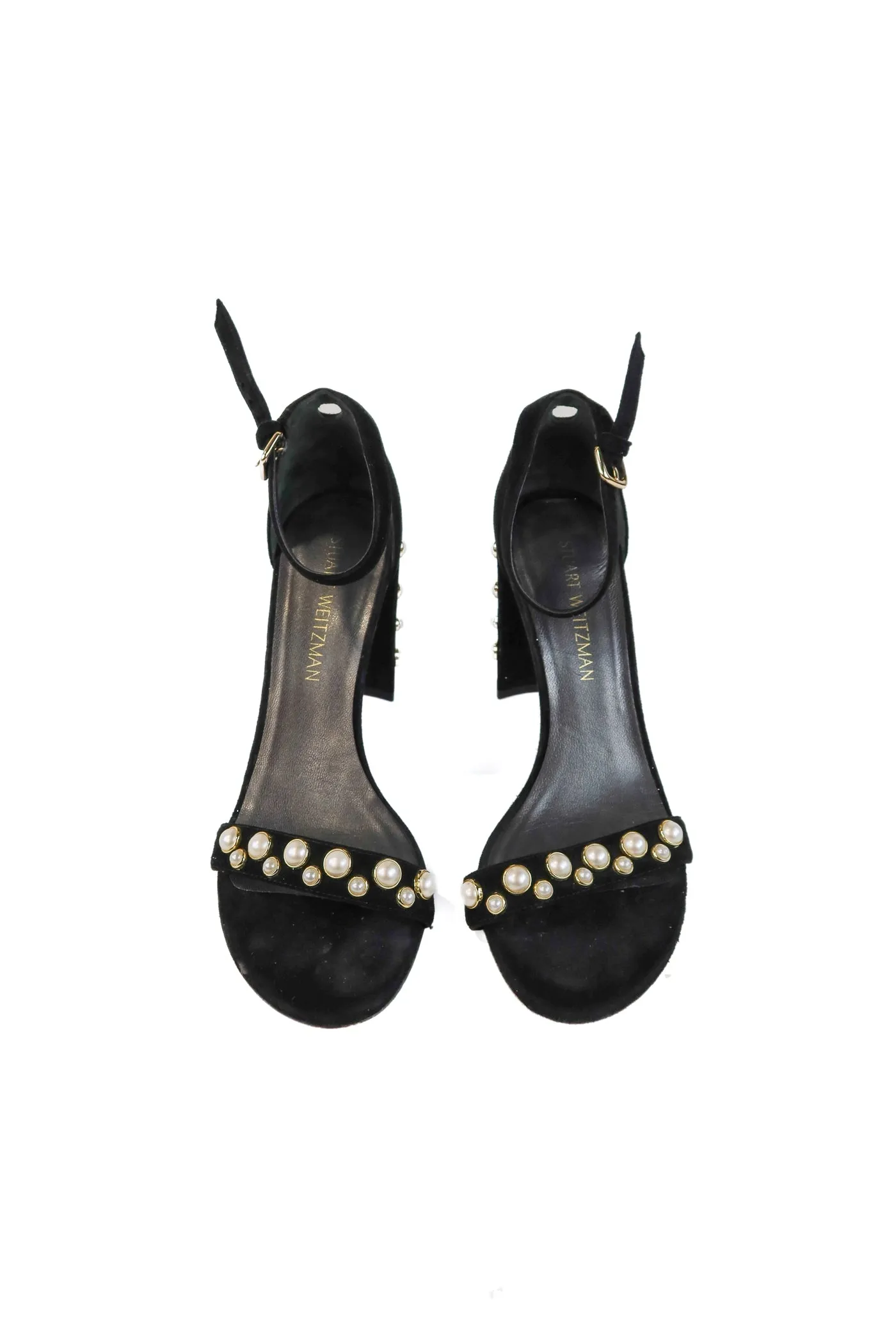 Stuart Weitzman black pearl heels (8; retail $495)