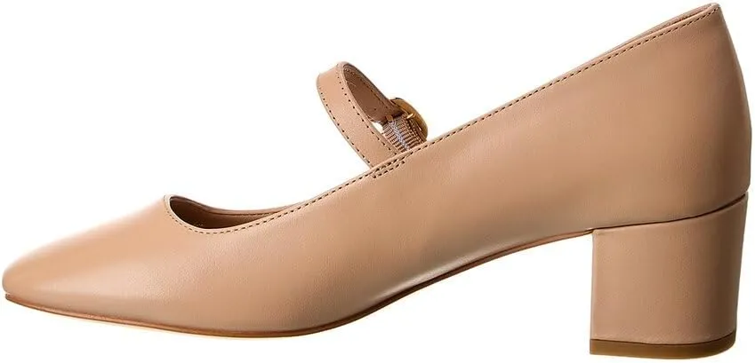 Stuart Weitzman Louise 50 Block Leather Mary Jane Pump