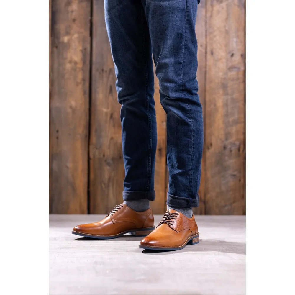 Tan Damien Lace-Up Shoes