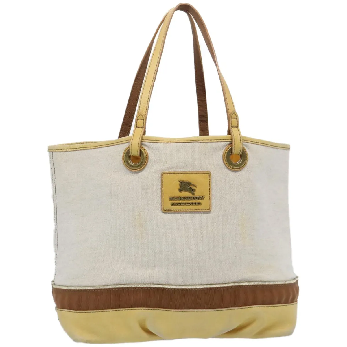 Trendy Inspired Burberry Blue Label Tote Bag Canvas Beige Auth Ti1544