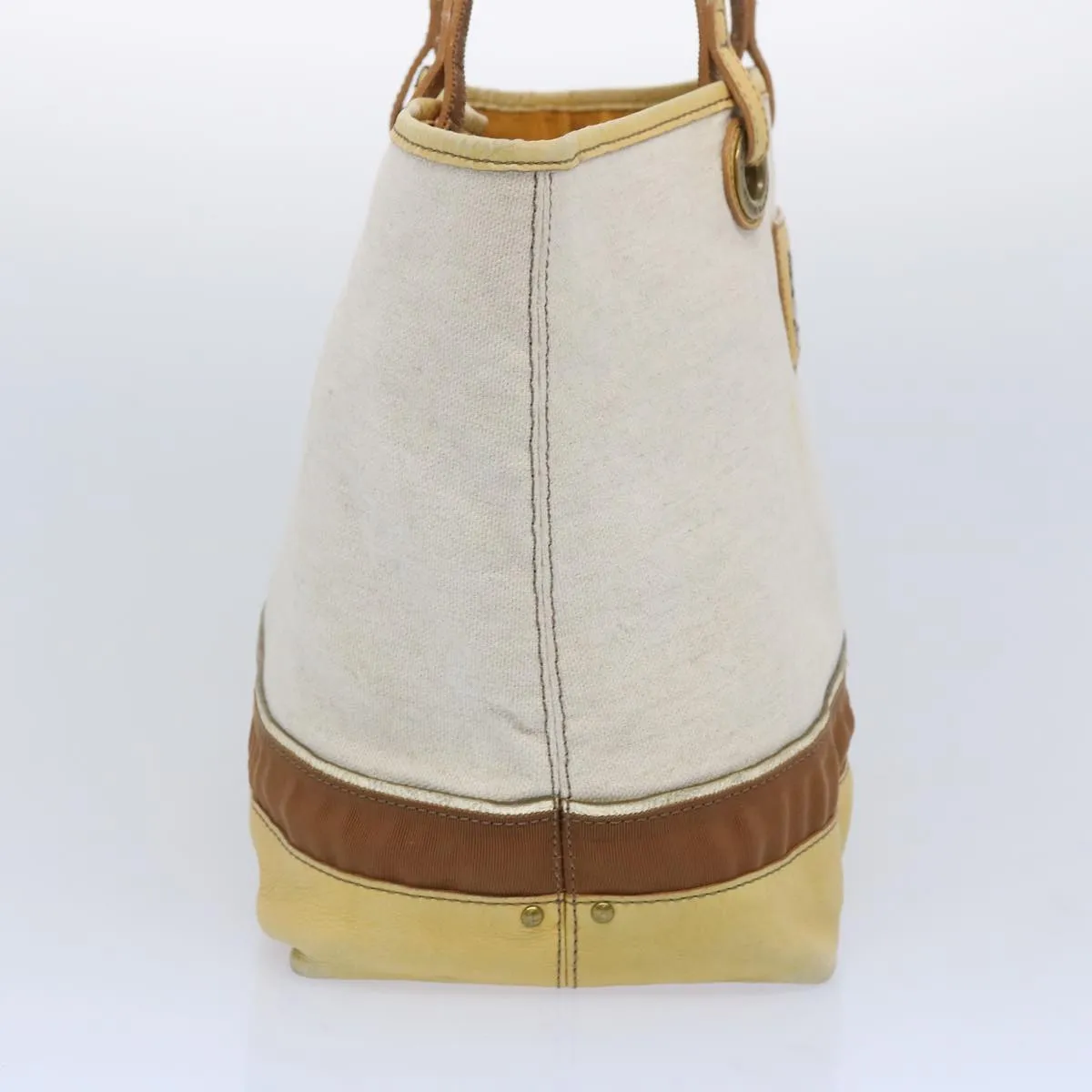 Trendy Inspired Burberry Blue Label Tote Bag Canvas Beige Auth Ti1544