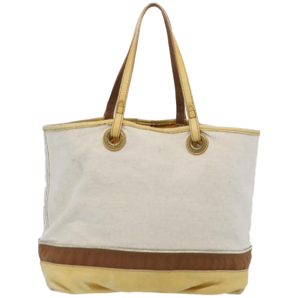 Trendy Inspired Burberry Blue Label Tote Bag Canvas Beige Auth Ti1544