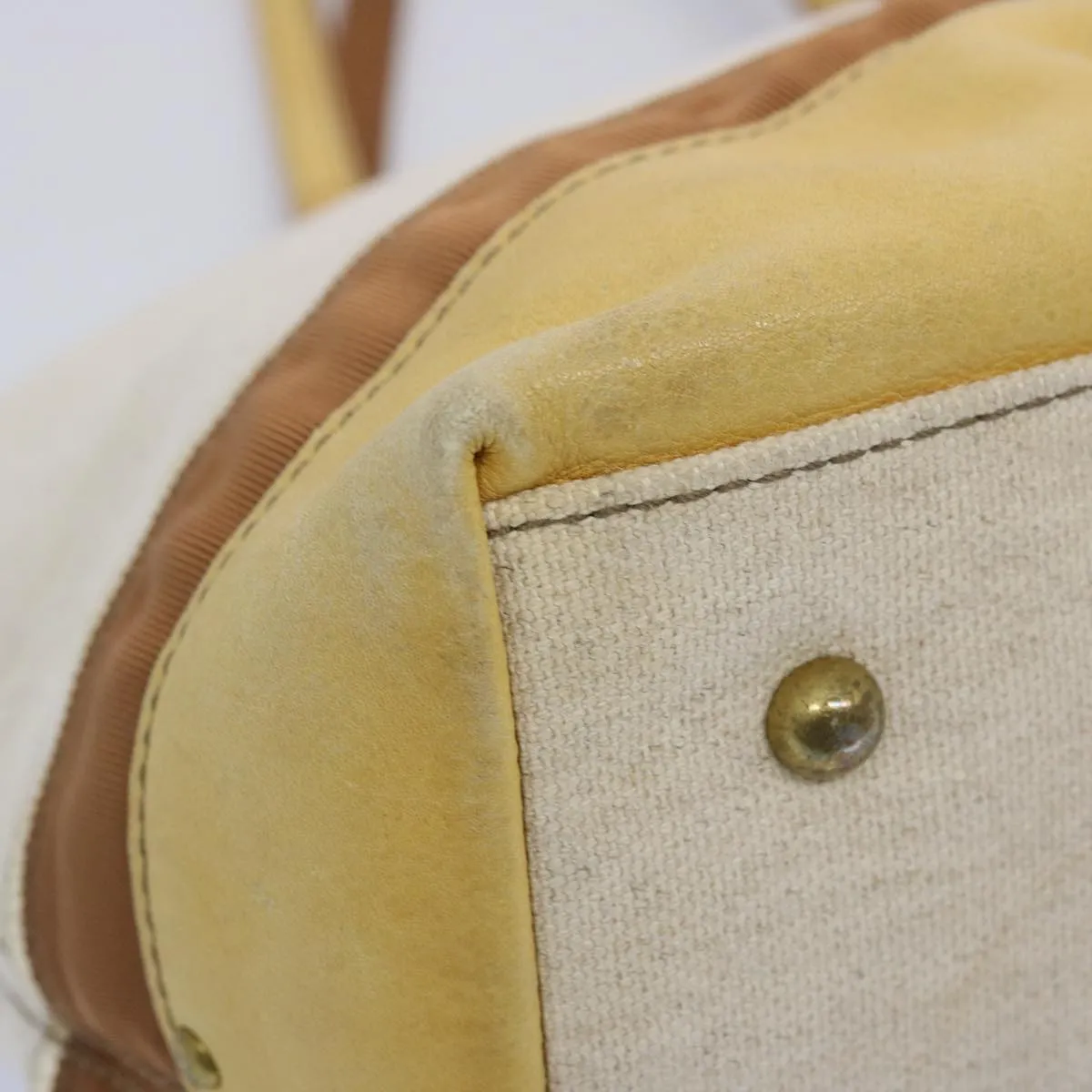 Trendy Inspired Burberry Blue Label Tote Bag Canvas Beige Auth Ti1544