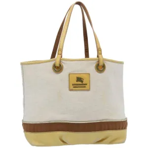 Trendy Inspired Burberry Blue Label Tote Bag Canvas Beige Auth Ti1544