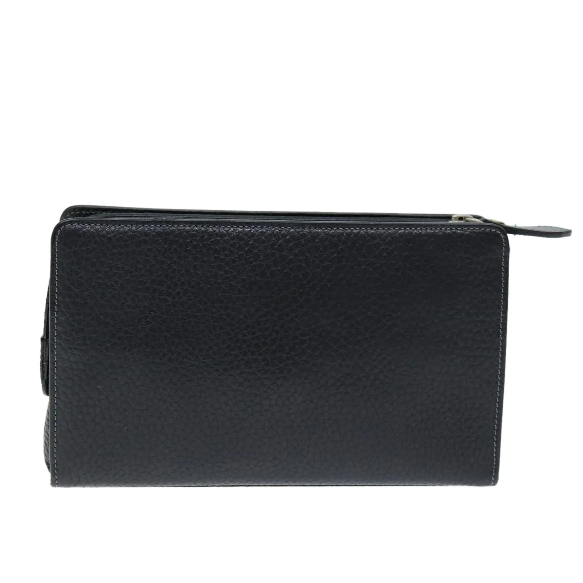Trendy Inspired Burberry Clutch Bag Leather Black Auth Bs14349