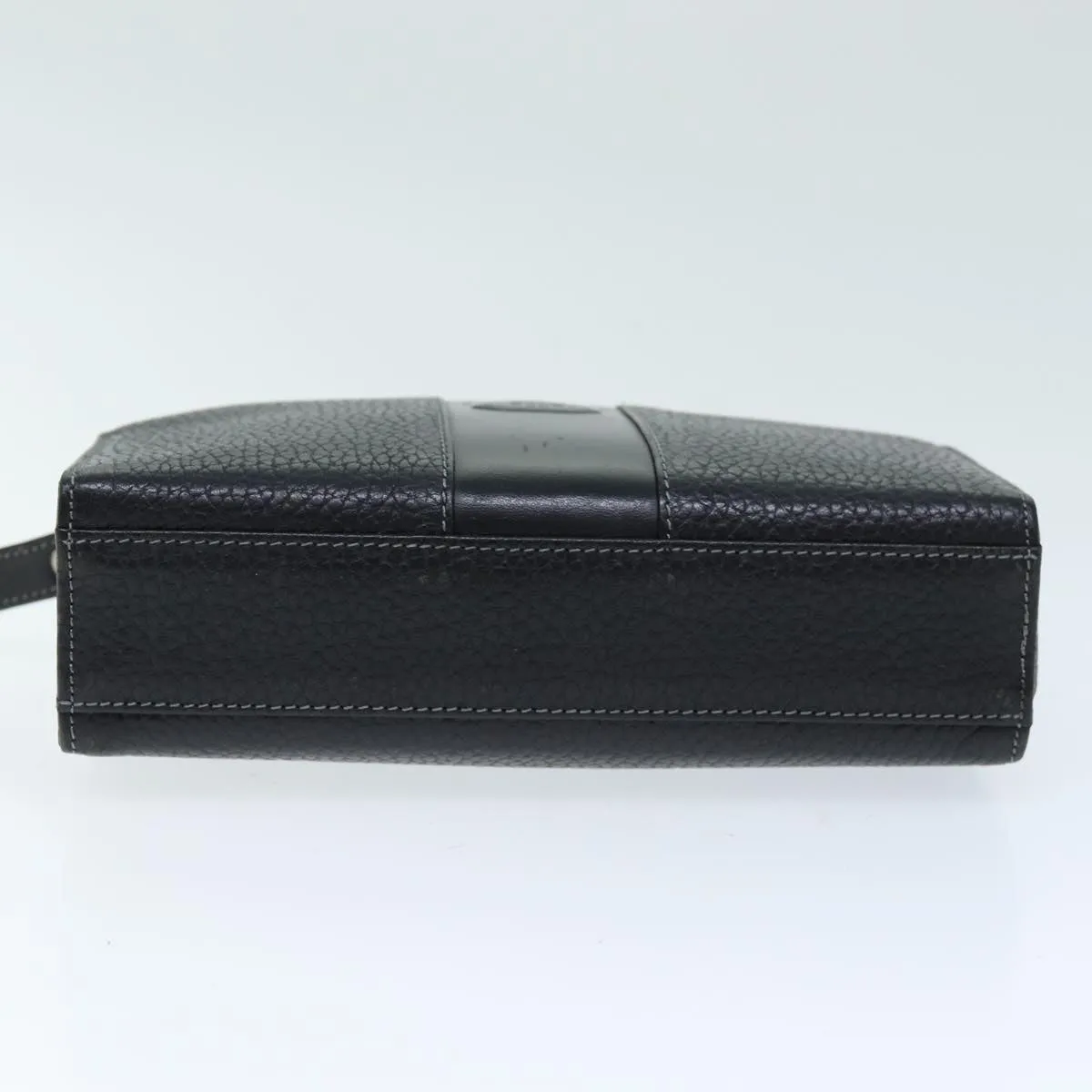 Trendy Inspired Burberry Clutch Bag Leather Black Auth Bs14349