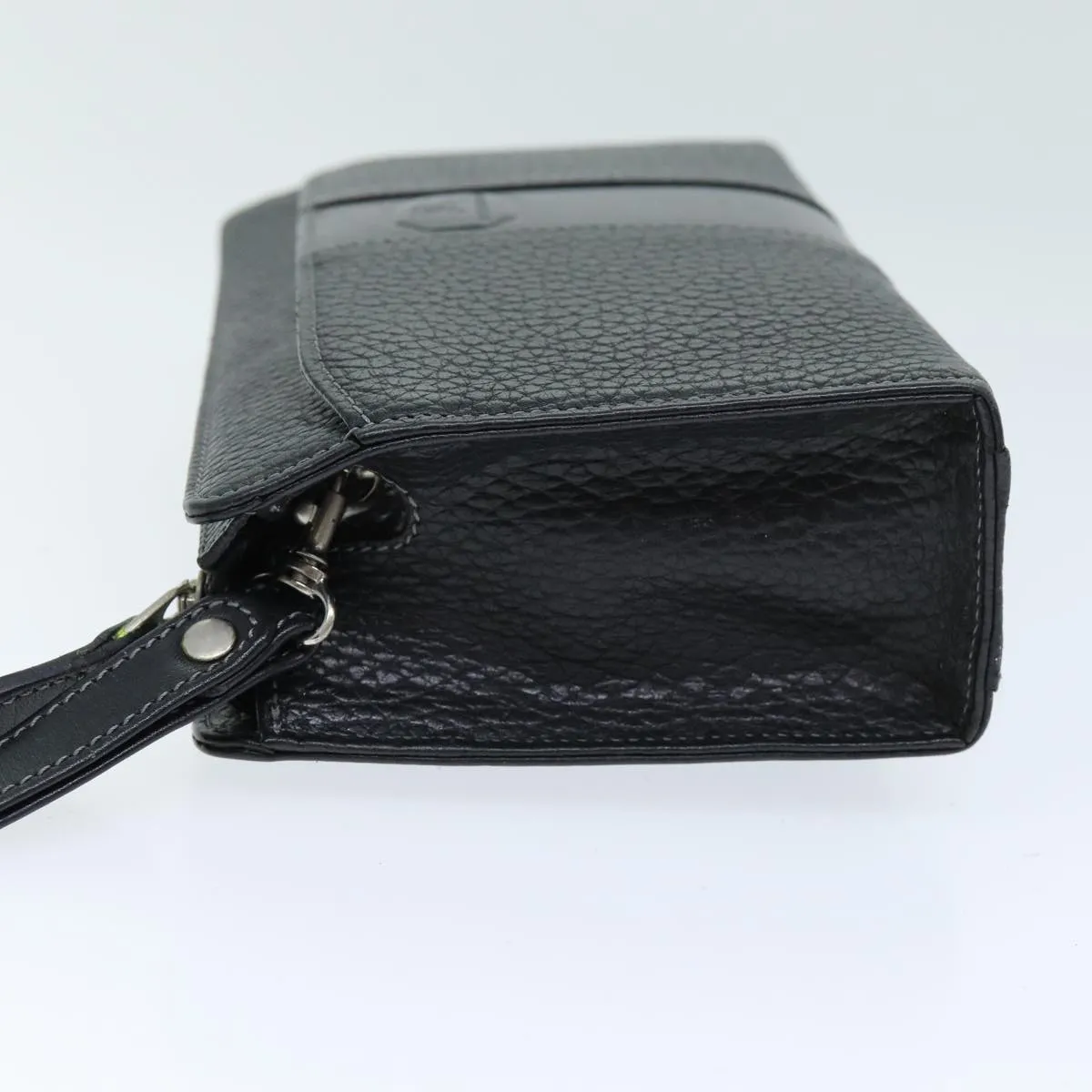 Trendy Inspired Burberry Clutch Bag Leather Black Auth Bs14349