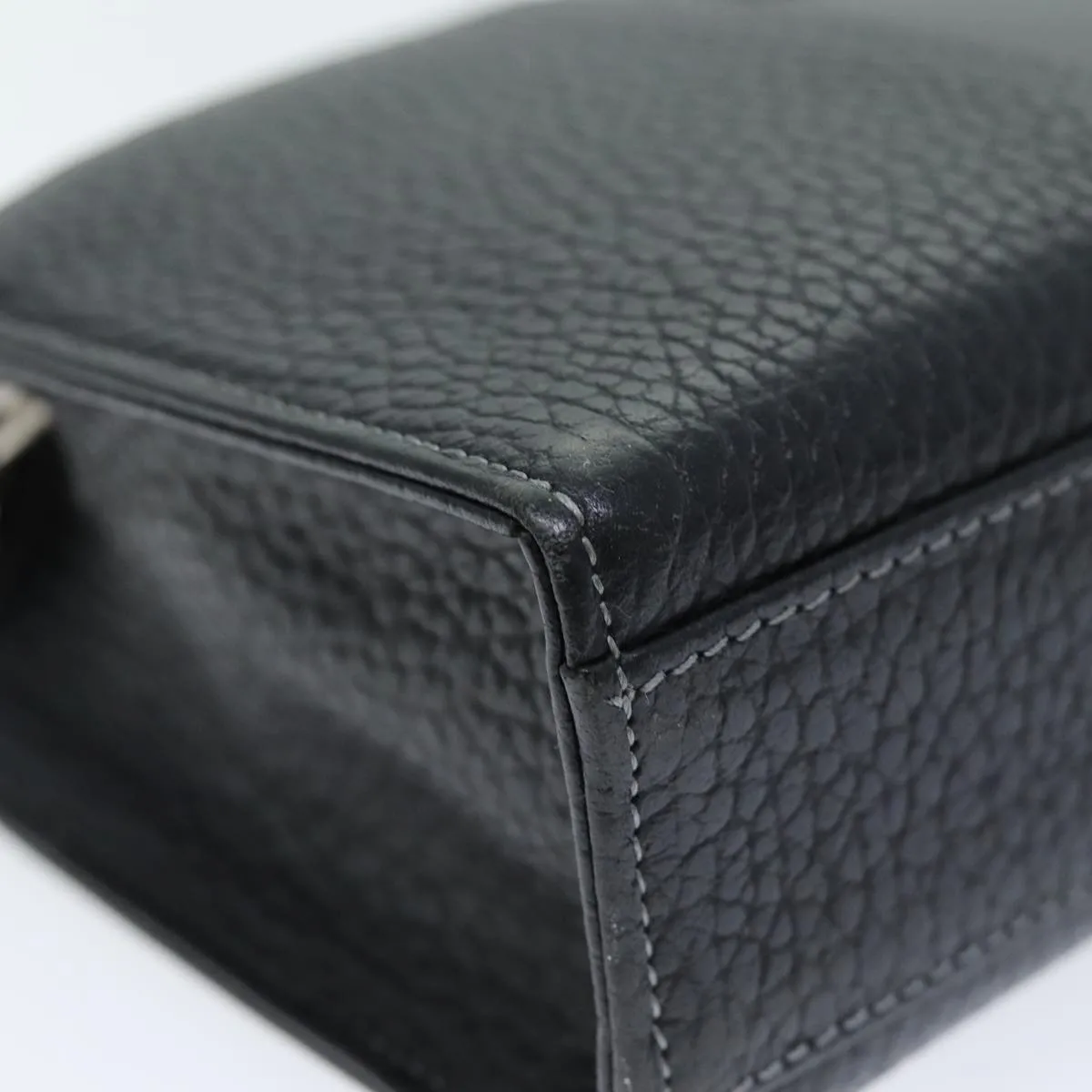 Trendy Inspired Burberry Clutch Bag Leather Black Auth Bs14349
