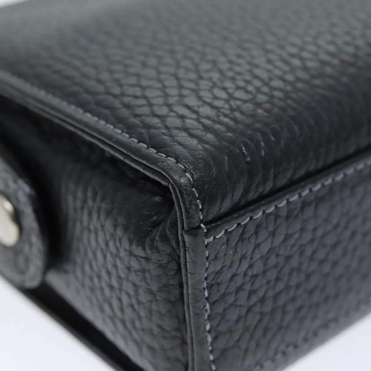 Trendy Inspired Burberry Clutch Bag Leather Black Auth Bs14349