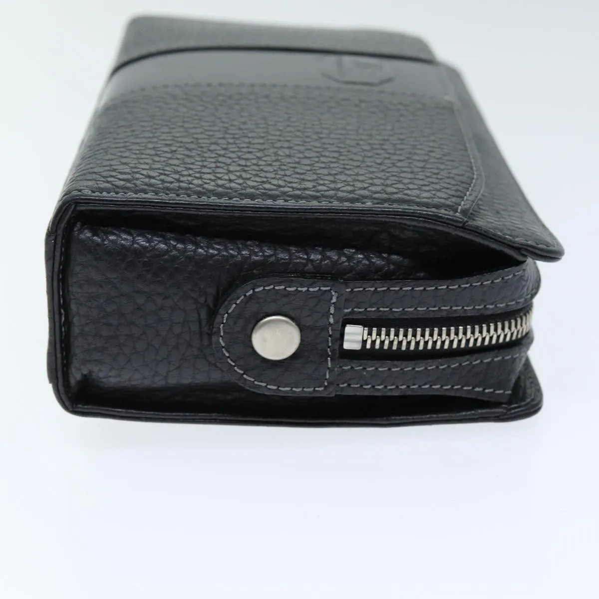 Trendy Inspired Burberry Clutch Bag Leather Black Auth Bs14349