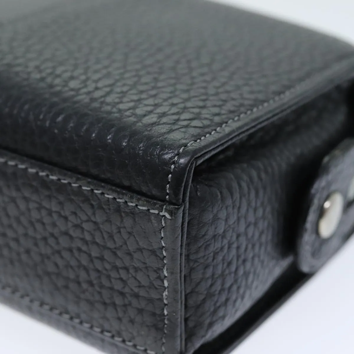 Trendy Inspired Burberry Clutch Bag Leather Black Auth Bs14349