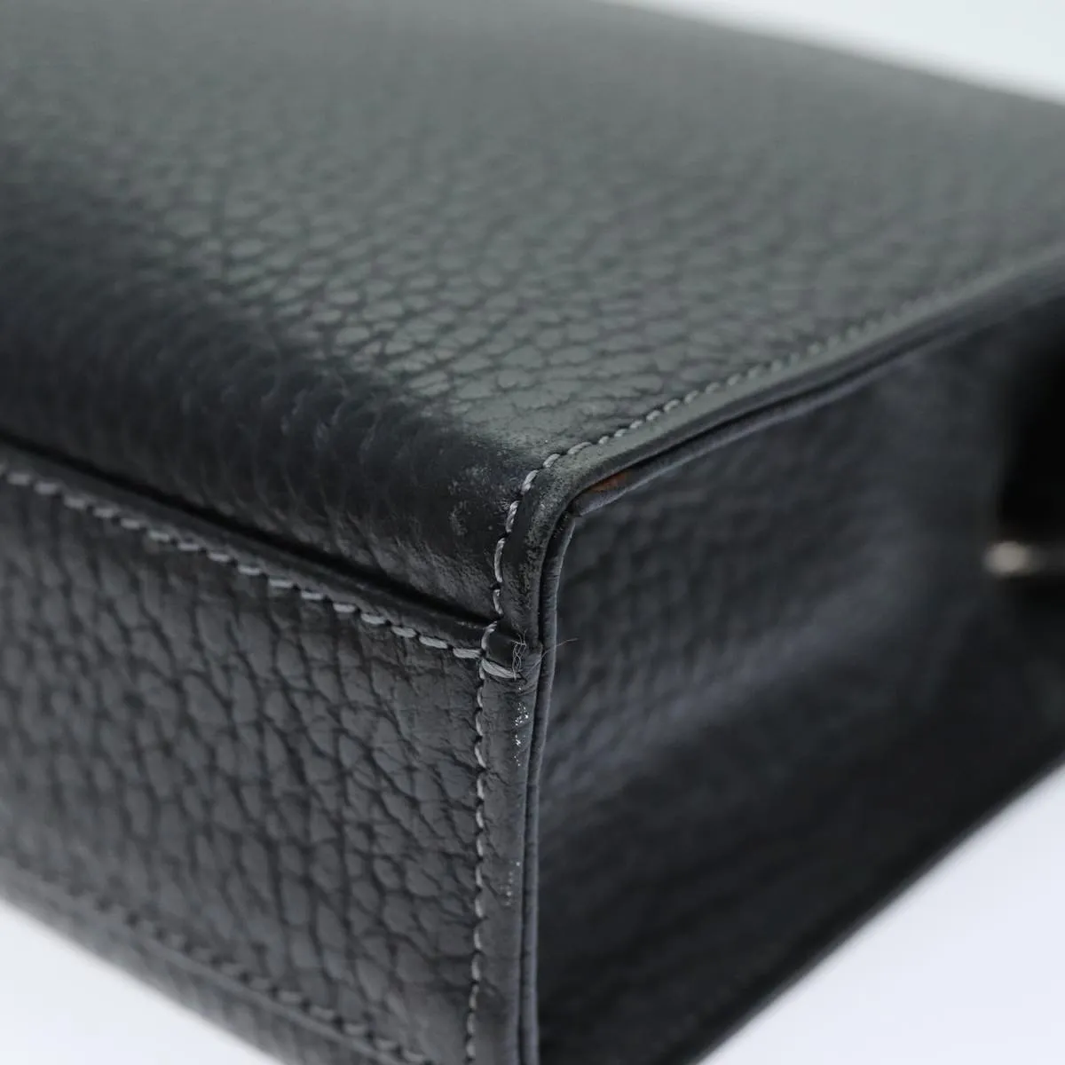 Trendy Inspired Burberry Clutch Bag Leather Black Auth Bs14349