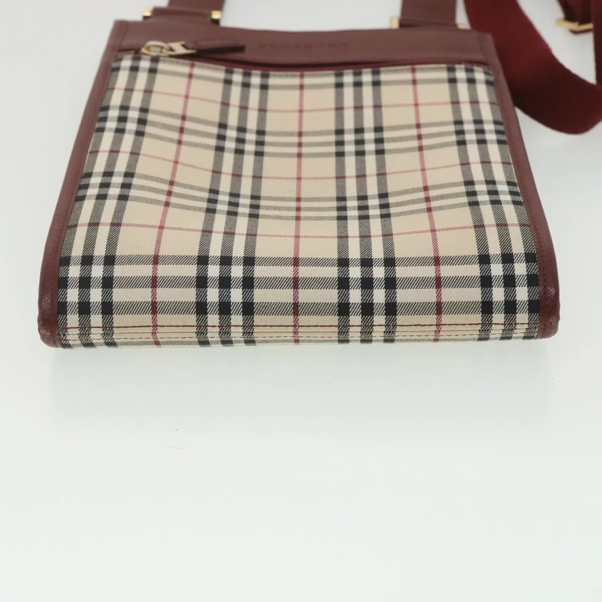 Trendy Inspired Burberry Nova Check Shoulder Bag Canvas Beige Wine Red Black Auth Yk5688