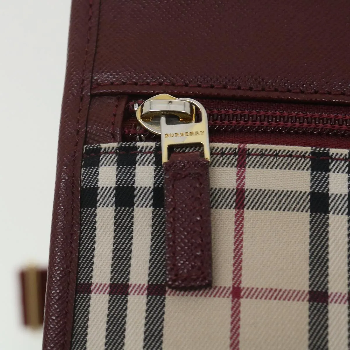 Trendy Inspired Burberry Nova Check Shoulder Bag Canvas Beige Wine Red Black Auth Yk5688
