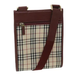Trendy Inspired Burberry Nova Check Shoulder Bag Canvas Beige Wine Red Black Auth Yk5688