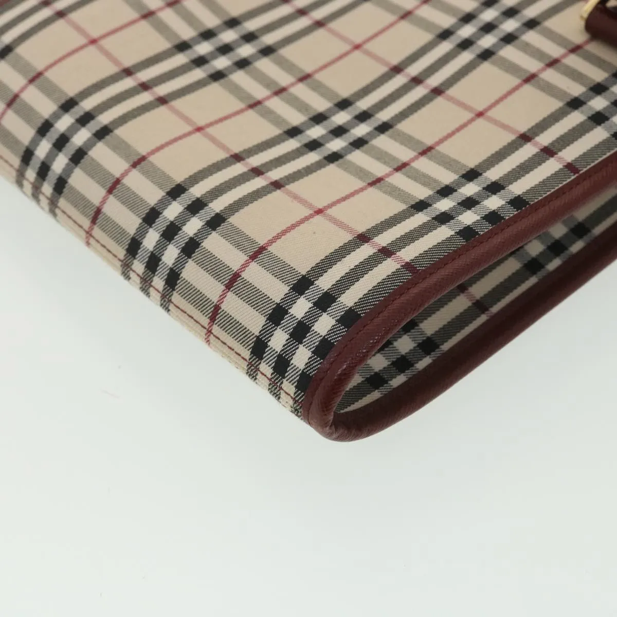 Trendy Inspired Burberry Nova Check Shoulder Bag Canvas Beige Wine Red Black Auth Yk5688
