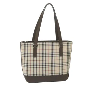 Trendy Inspired Burberry Nova Check Tote Bag Nylon Beige Auth 59816