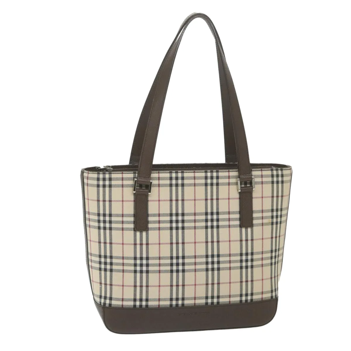 Trendy Inspired Burberry Nova Check Tote Bag Nylon Beige Auth 59816