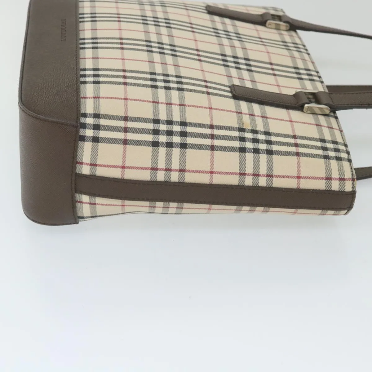 Trendy Inspired Burberry Nova Check Tote Bag Nylon Beige Auth 59816