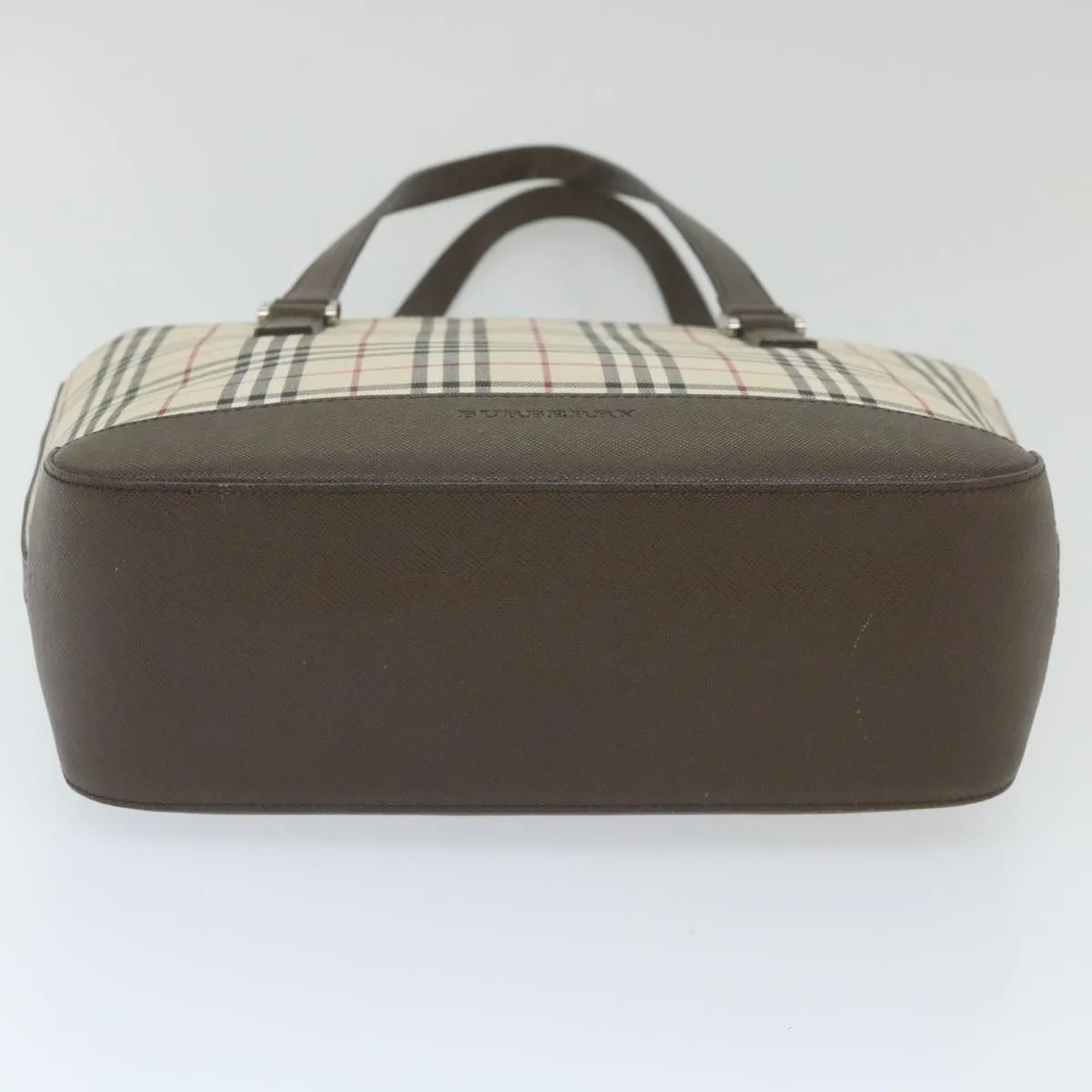 Trendy Inspired Burberry Nova Check Tote Bag Nylon Beige Auth 59816