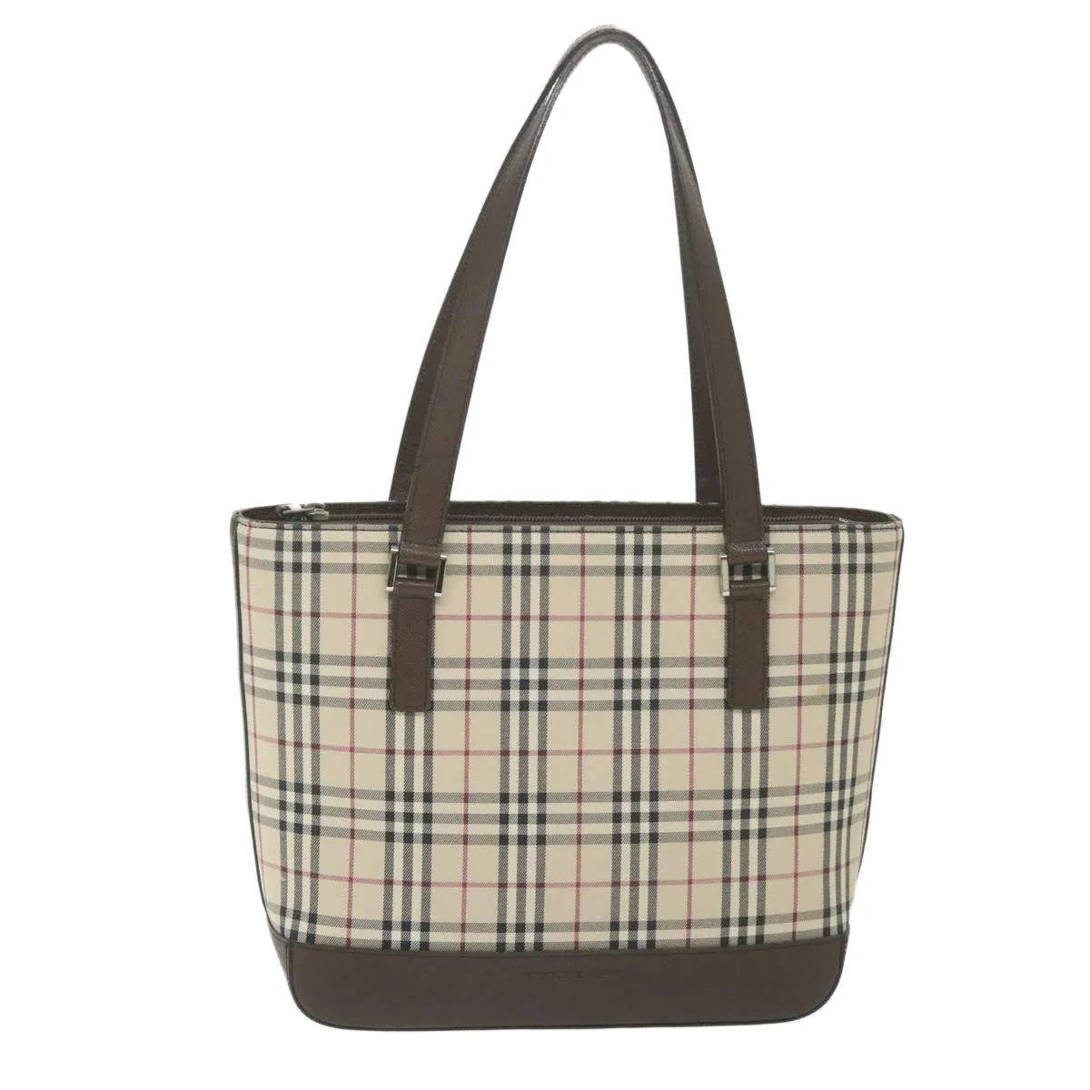 Trendy Inspired Burberry Nova Check Tote Bag Nylon Beige Auth 59816