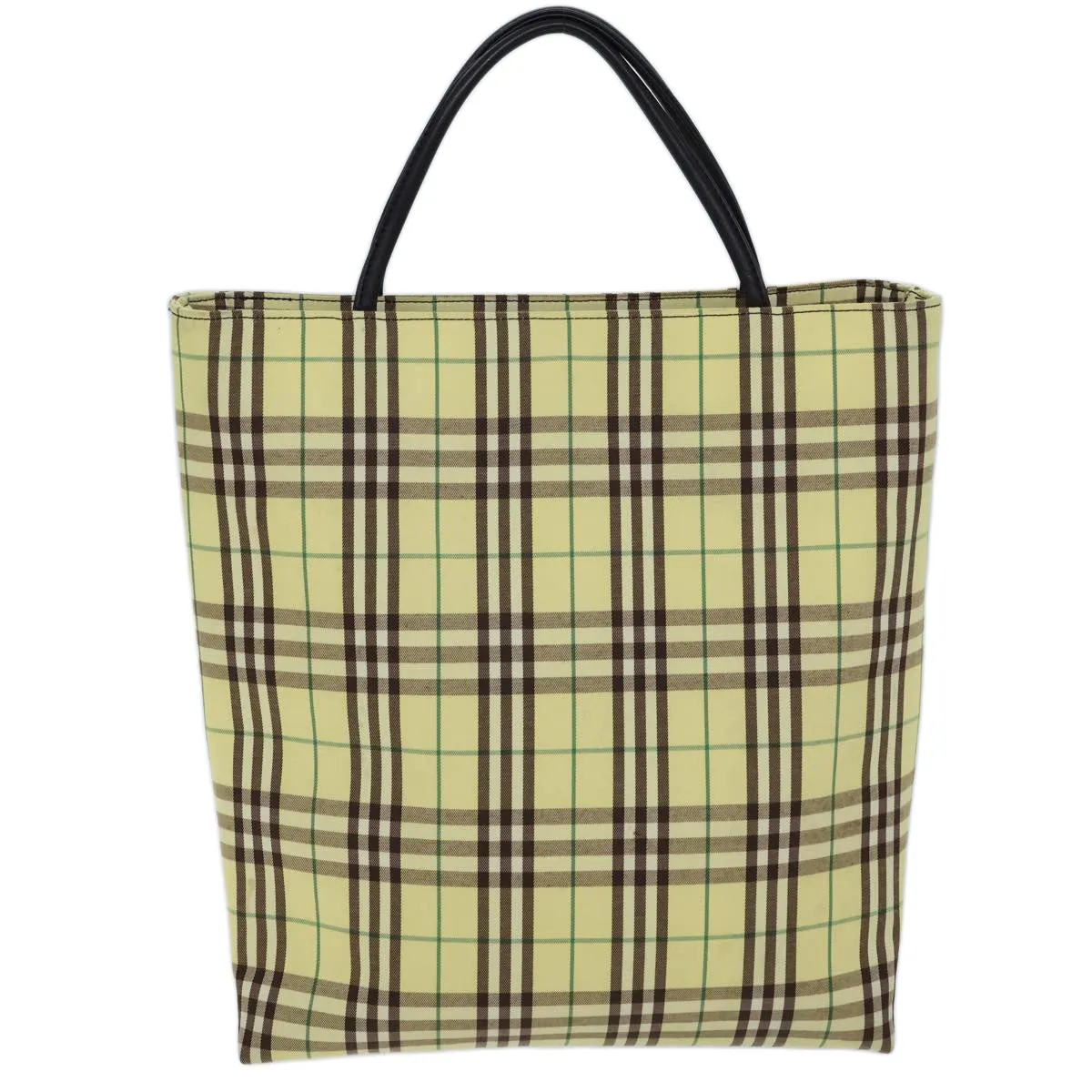 Trendy Inspired Burberry Nova Check Tote Bag Nylon Yellow Auth 72168