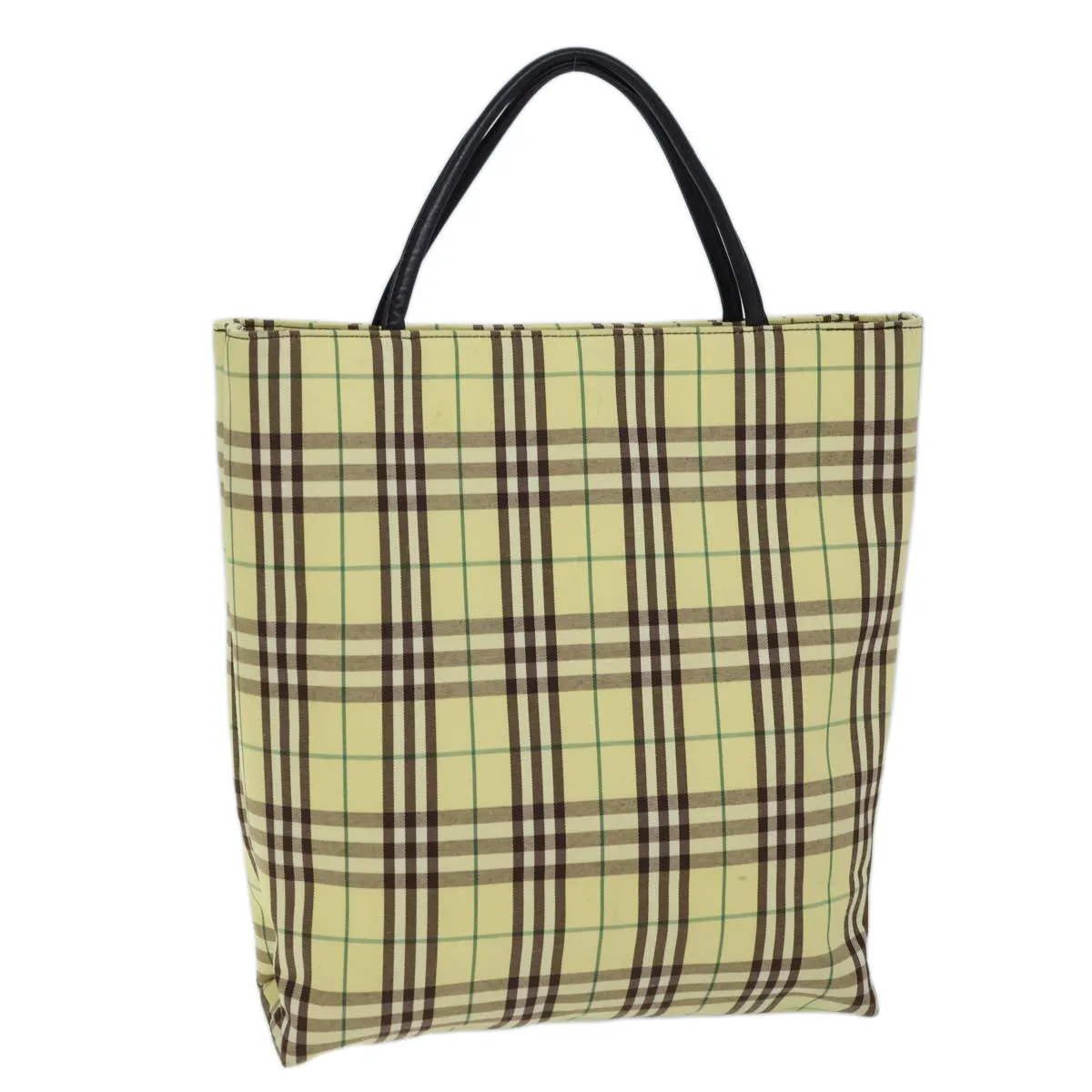 Trendy Inspired Burberry Nova Check Tote Bag Nylon Yellow Auth 72168