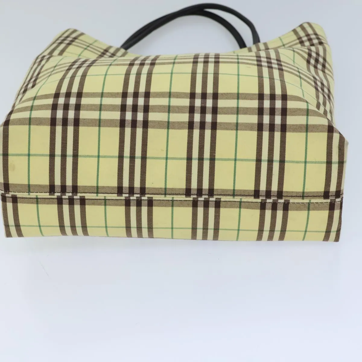Trendy Inspired Burberry Nova Check Tote Bag Nylon Yellow Auth 72168