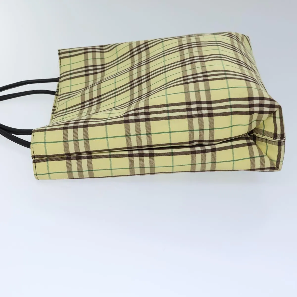 Trendy Inspired Burberry Nova Check Tote Bag Nylon Yellow Auth 72168
